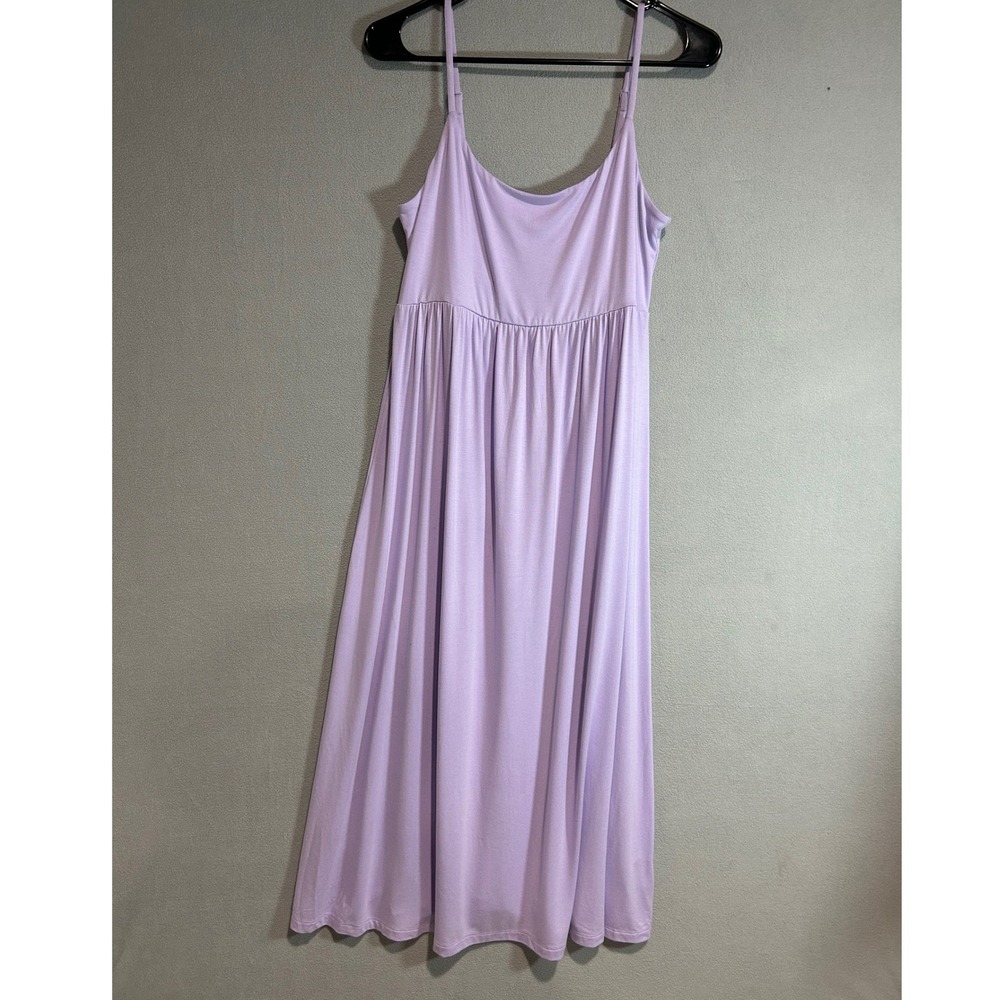 Old Navy Cami Midi Dress Women L Purple Lavender Empire Waist Basic Comfort